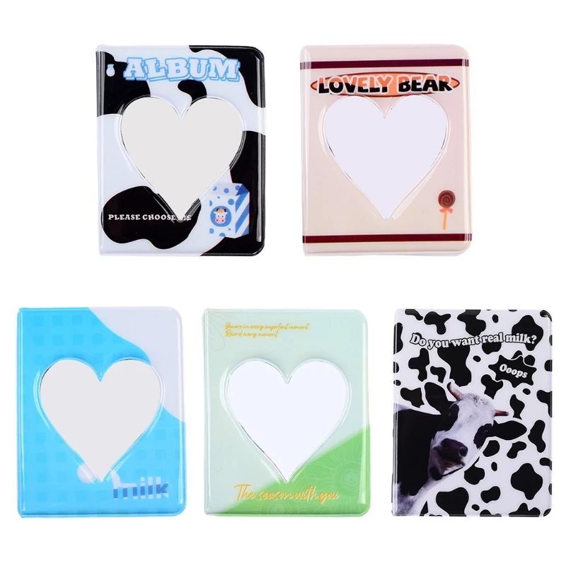 3 Inch 36 Pockets PVC Photo Album Hollow Heart Interstitial Case for Name Card Mini Scrapbooking Storage Wedding Gift