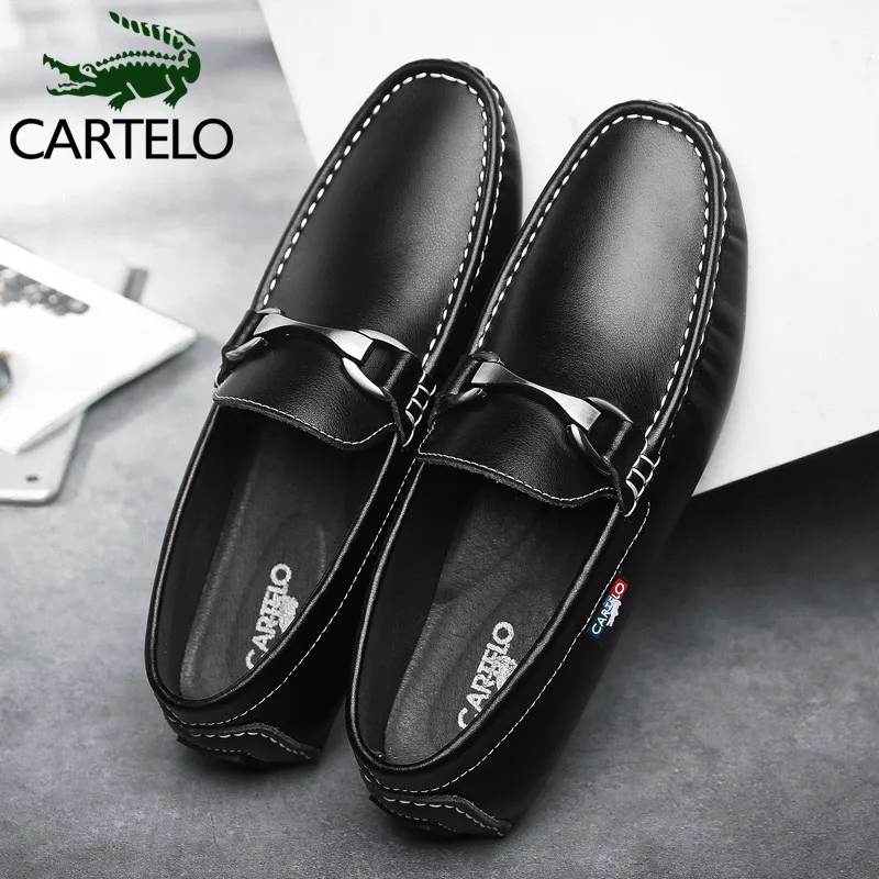 

CARTELO MEN'S SHOES Spring New Style Moccosins Business Casual Shoes Lazy Driving Shoes Slip-on Loafers