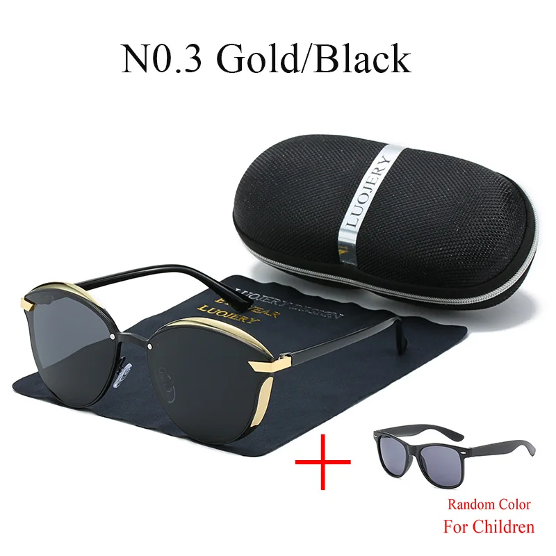 Роскошные брендовые поляризованные солнцезащитные очки Cateye, женские винтажные дизайнерские солнцезащитные очки кошачий глаз, женские солнцезащитные очки, очки для женщин - Цвет линз: N0.9 Gold Gray