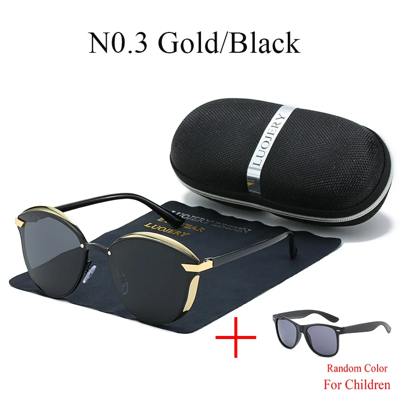 N0.9 Gold Gray Роскошные брендовые поляризованные солнцезащитные очки Cateye, женские винтажные дизайнерские солнцезащитные очки кошачий глаз, женские солнцезащитные очки, очки для женщин - Цвет линз: N0.9 Gold Gray
