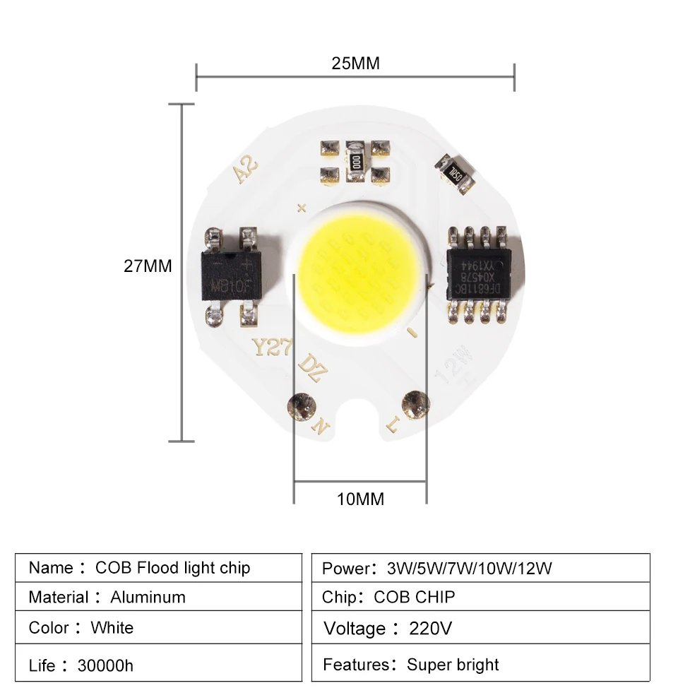 sem motorista lâmpada led para holofote spotlight diy iluminação matriz