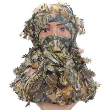 

Hunting Headgear Breathable Ourdoor Wind-Resistant Face Mask Camo Leaves Camouflage Hunting Mask Hunting Accessories Free Size