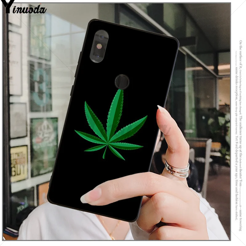 A14 Yinuoda Лист Каннабиса ТПУ черный чехол для телефона для Xiao mi Red mi 5 5Plus 7 K20 Note5 6A mi 6 mi x2 mi x2S - Цвет: A14