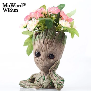 

Moward Groot Wisun Tree Man Baby Anime Action Figure Dolls Penholder Guardians of The Galaxy 6 Model Hero Pen Pot Flower Pot Toy