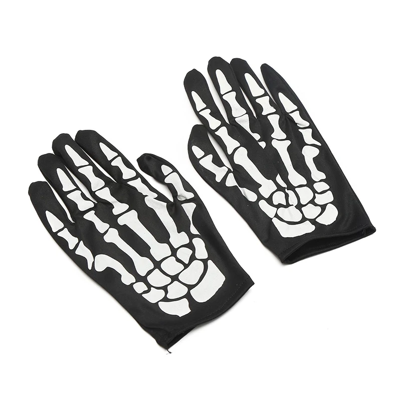 

1 Pair Halloween Cosplay Gloves Horror Skull Claw Bone Skeleton Goth Racing Full Gloves 2020 Costume Accessories Best Gift