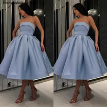 Без бретелек длиной до колен Выпускные платья без рукавов со шнуровкой сзади арабские платья с карманами на заказ халаты