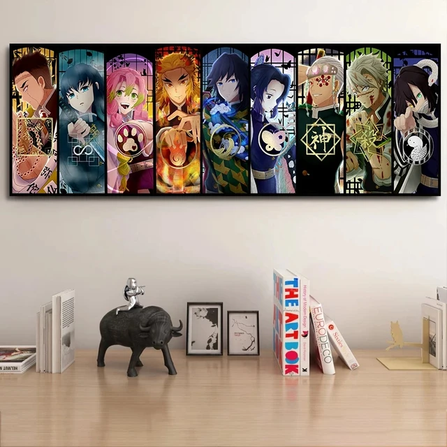 Papier peint de peinture, Anime Manga Demon Slayer Blade, affiche de papier  peint, décor de maison, images modulaires sur toile - AliExpress