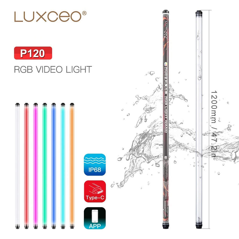 LUXCEO P120 LED RGB лампа для видесветильник емки 120 см IP68 Водонепроницаемая с