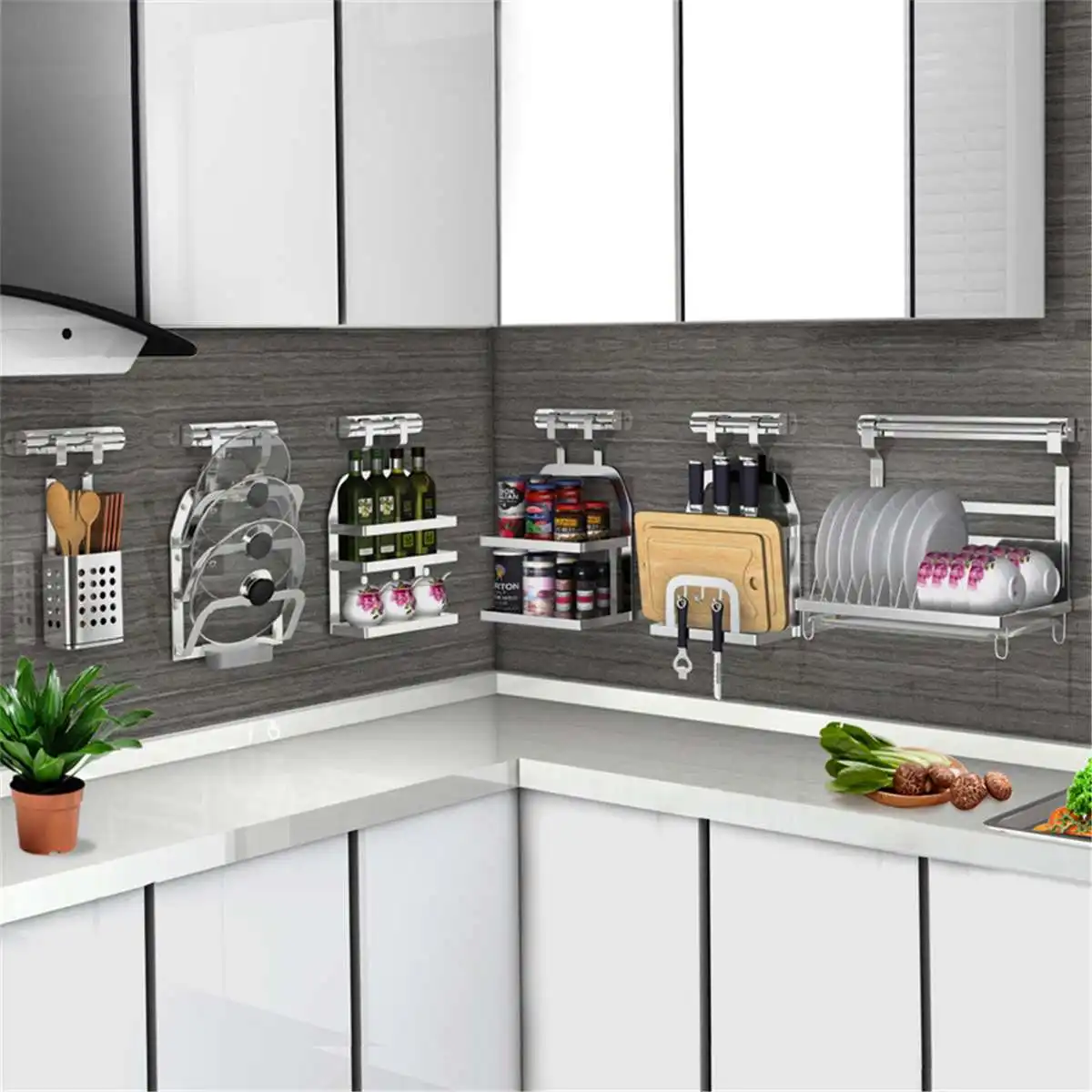 

3 Tier Stainless Steel Kitchen Rack Multifunction Plate Dish Cup Cutler Drainer Storage Shelf Rack Organizer Holder for Kitchen