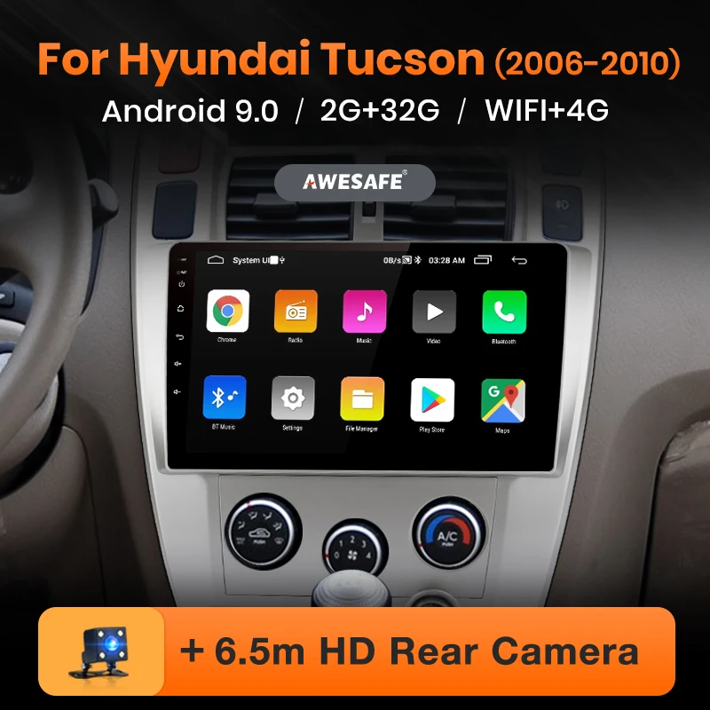 AWESAFE PX9 для Hyundai Tucson 2006 2010 автомобильный Радио мультимедийный видео плеер GPS No 2 din