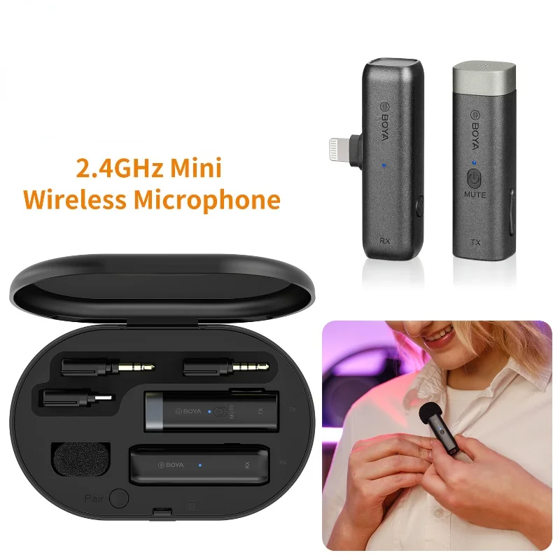 BOYA BY-WM3 2.4GHz Wireless Microphone System for Smartphones Tablets DSLR Videographer Content Creator Avid Vlogger More | Электроника