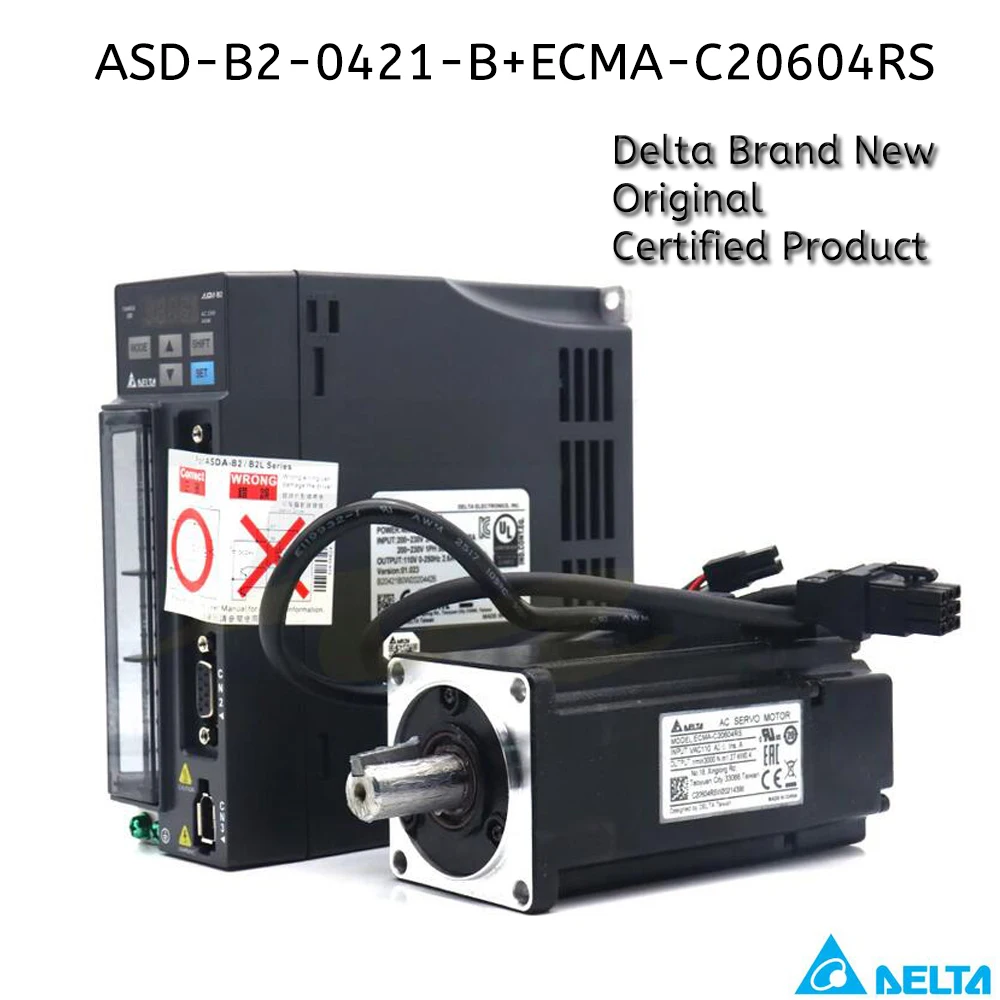 Дельта AC B2 сервопривода 400W ASD 0421 B ECMA C20604RS C20604SS тормозной 0.4KW 1.27NM 60 мм фланец