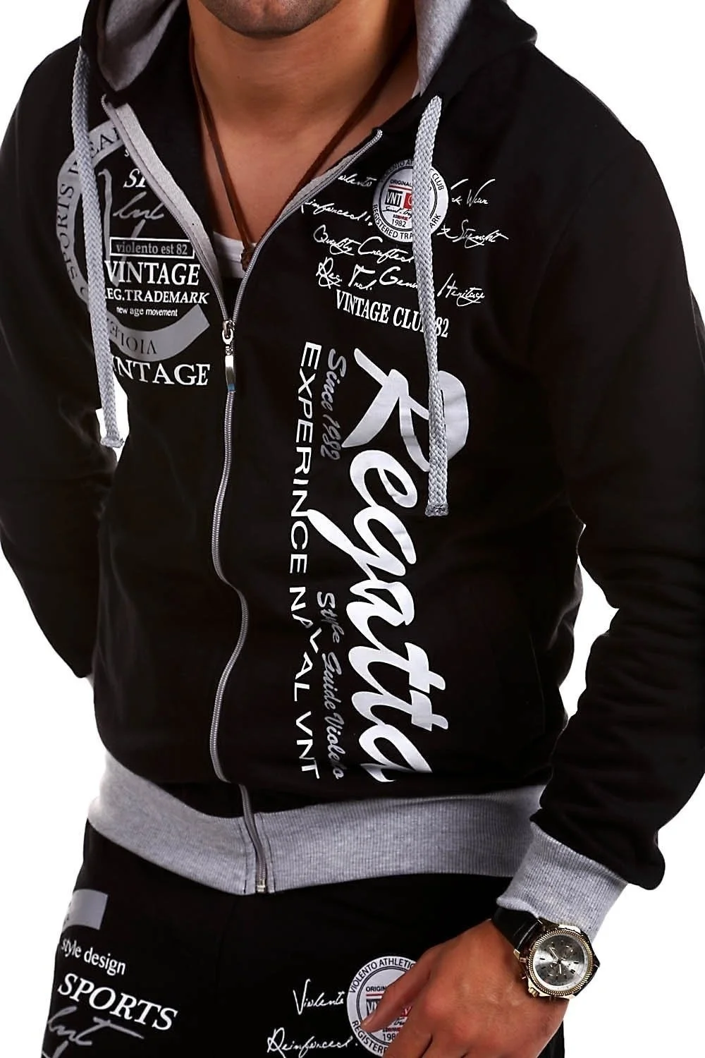 70% OFF ZOGAA 2019 new brand fashion street style sports suit sports jogging hoodie printing men's casual sports suit 3 color size S-3XL