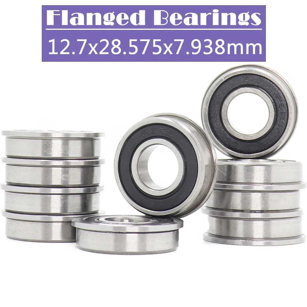 FR8-2RS Bearing 12.7*28.575*7.938 mm ( 10 PCS ) Miniature Flanged FR8RS Ball Bearings RI-1218RS