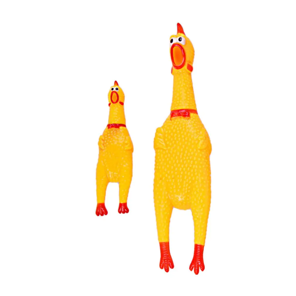 Funny Pet Toy Squawking Rooster Screaming Rubber Chicken Shrilling Yellow Cock Attractive Dog Cat Puppy sound Toy pollo goma