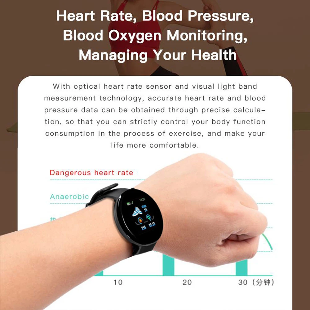 Bluetooth Смарт-часы для мужчин и женщин монитор сердечного ритма Smartwatch кровяное давление фитнес-трекер часы водонепроницаемые для Android IOS