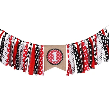 

Props Cloth Home Wild One Highchair Banner First Birthday Garden Cake Decor Reusable For Baby Shower Jungle Themed Pull Flag