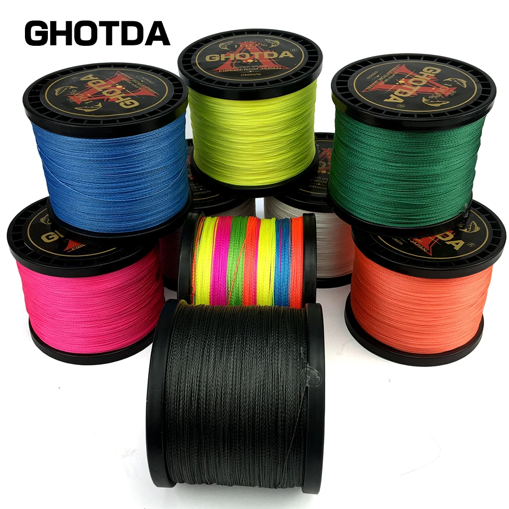Прочная многонитевая плетеная рыболовная леска GHOTDA из ПЭ 1000 м 500 8/4 нитей | Спорт и