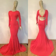 

Vestido De Festa vestido de noiva 2018 Sexy Costello Crew Neck Cutout long sleeve Party Prom Gown bridesmaid dresses