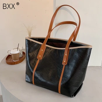 

[BXX] Large Capacity PU Leather Shoulder Bags For Women 2020 Autumn Fashion Handbags and Purses Female Travel Hand Bag HO854