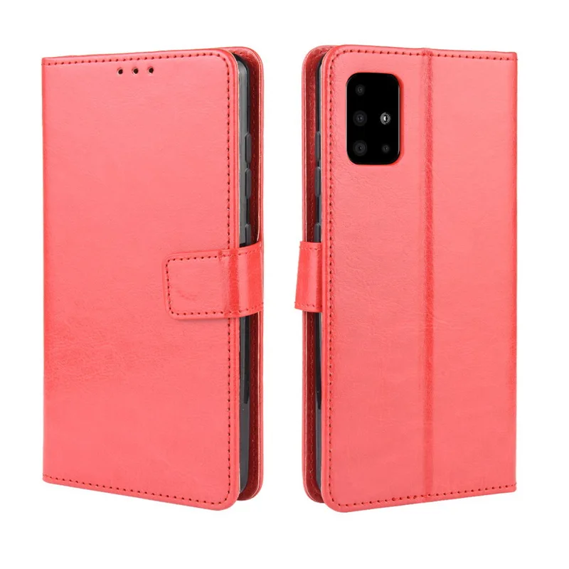 Кожаный бумажник с отделением для карт и рисунком флип чехол КРЫШКА ДЛЯ samsung Galaxy A71 A50 A70 Примечание 10 плюс A40 A30 A20 A10 A20E A10E A10S A70S A90 M30 - Цвет: Красный