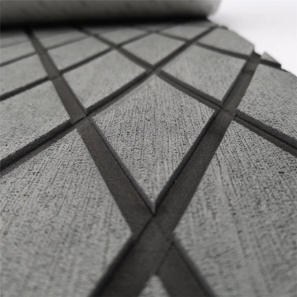 Dark Gray EVA Teak Decking Sheet 94.5"35.4" Yacht Marine Carpet Flooring Mat Non Skid Self Adhesive Cross Design Sea Deck Boat Accessories - Цвет: Dark Gray