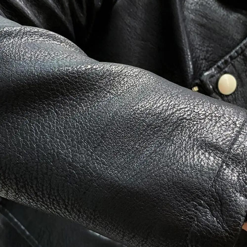 Новая Персонализированная мужская куртка из искусственной кожи пальто на молнии с большим отворотом Тонкий красивый локомотив искусственная кожа одежда верхняя одежда