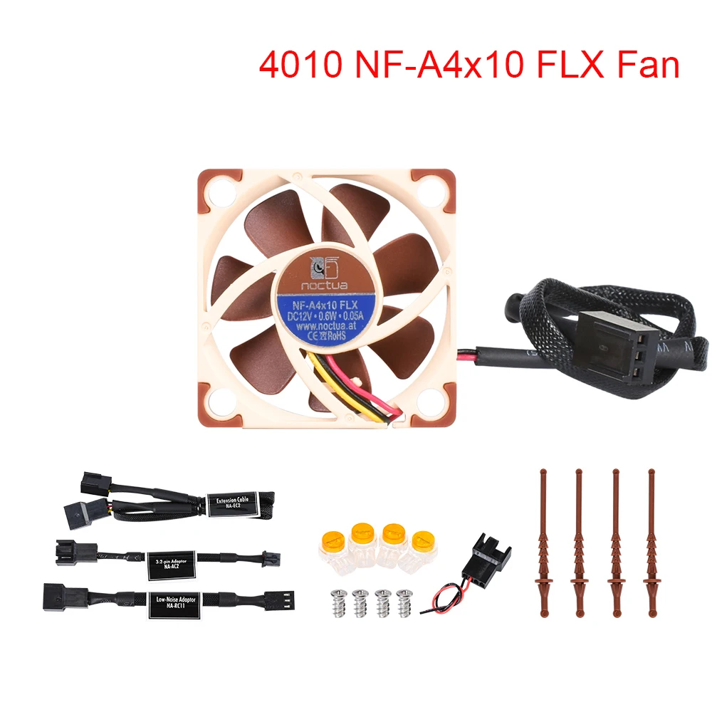 Noctua NF-A4x10 FLX вентилятор 5/12V 4010 вентилятор охлаждения вентилятор 40x40x10 мм 17,9 дБ(A) охлаждающий вентилятор радиатора для Ender 3 Pro 3D-принтеры Запчасти