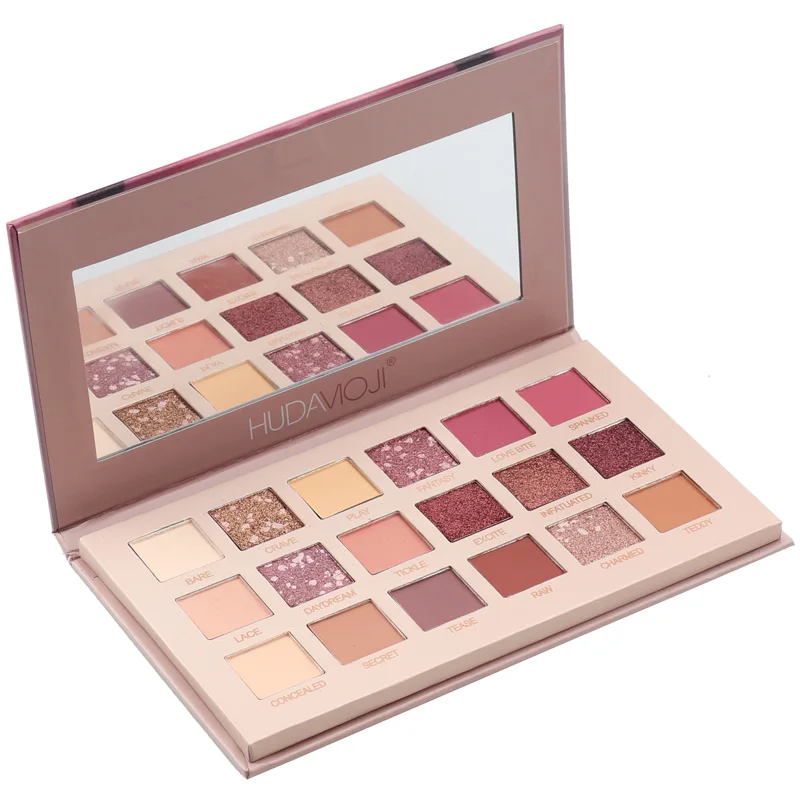 18 colors QUNQC обнаженные тени для век палитра 18 цветов Тени для век мерцающие матовые блестящие пудры водостойкие палитра для макияжа - Цвет: 18 colors