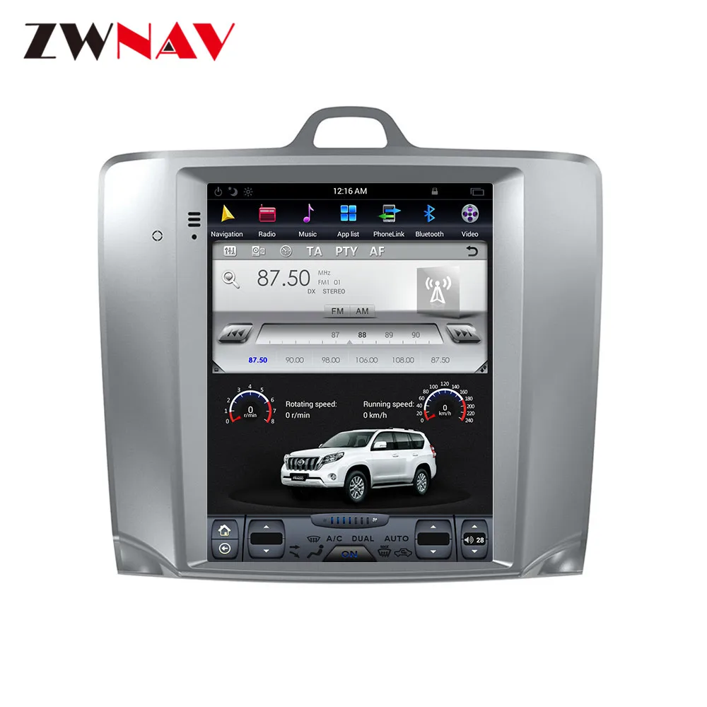 Sale Vertical screen tesla style Android 7.1 Car DVD player GPS Navigation For Ford Focus 2004-2012 multimedia radio stereo head unit 8