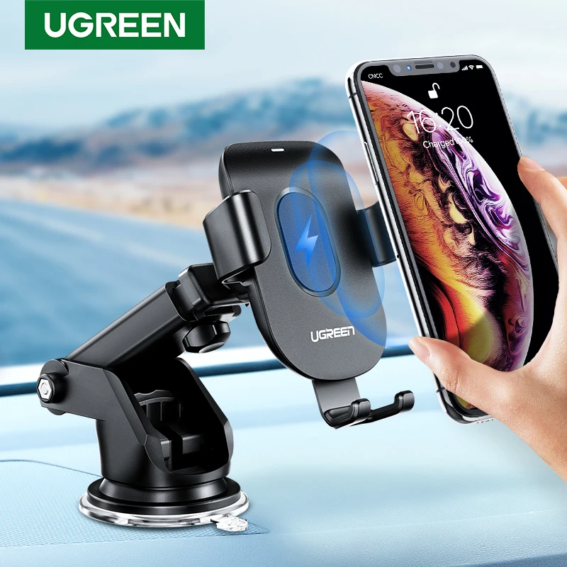 Ugreen Qi автомобильное беспроводное зарядное устройство 7,5 Вт для iPhone 11X8 samsung Xiaomi автомобильное крепление быстрая Беспроводная зарядка Автомобильный держатель для телефона зарядное устройство