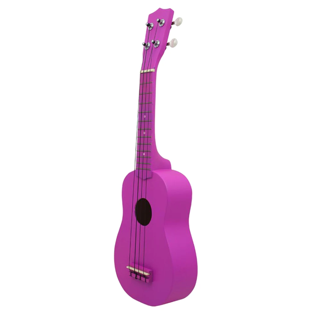 Purple Концертная укулеле 21 ''Гавайская гитара липа для начинающих - Цвет: Purple