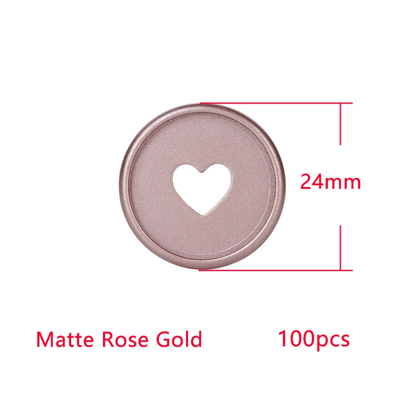 100pcs Heart Notebook Plastic Disc Binding Ring Mushroom Hole Binding Disc DIY 360 Degree Foldable Buckle Office Supplie