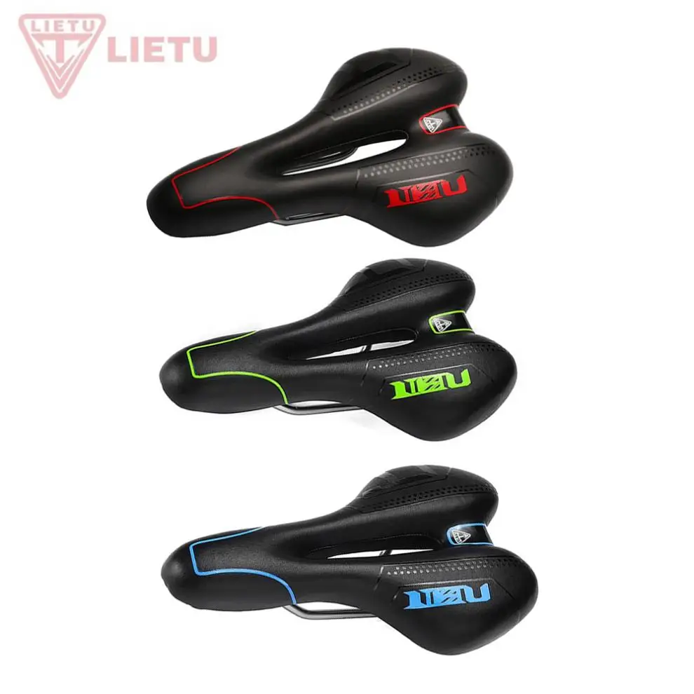 

Bicycle Saddles Thicken Soft Bike Saddle with Hollow Design and Leather Surface for MTB / Road Bicycle