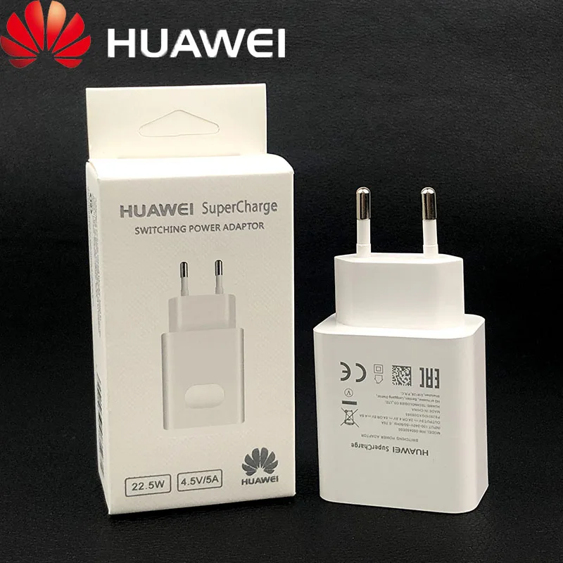 Оригинальное быстрое зарядное устройство huawei 22,5 Вт ЕС SuperCharge адаптер для mate 20 30 Pro Honor Magic 2 10 V10 20 30 P20 30 Pro - Тип штекера: With package