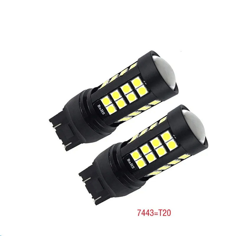 2 шт. T20 7443 7440 W21/5 Вт 33 SMD 3030 светодиодный красный, белый автомобильные габаритные огни стоп-сигналы противотуманные Автомобильные фары поворотники белый цвет красный, желтый 12V