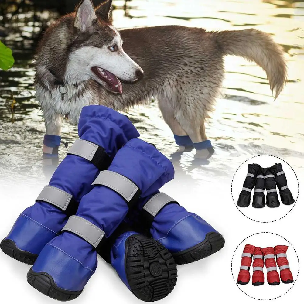 IdealHouse, универсальные уличные высокие сапоги, водонепроницаемая обувь для средних и больших собак, Бульдоги