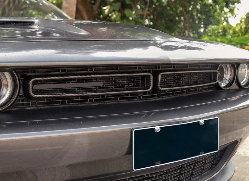 Для Dodge Challenger- автомобильный Стайлинг наружный карбоновый цвет передний Центр решетка радиатора молдинги отделка