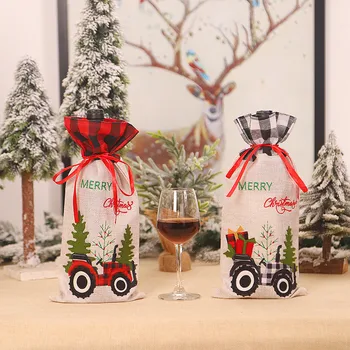 

Xmas Table Wine Bottle Cover Car Merry Christmas Decoration Christmas Table Mat for Home 2021 New Year Decoration Kerst Natal