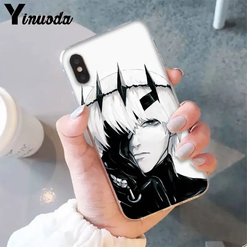 A2 Yinuoda Tokyo Ghouls аниме умный чехол черный мягкий чехол для телефона для iPhone8 7 6 6S Plus X XS MAX 5 5S SE XR 11 11pro 11promax - Цвет: A2