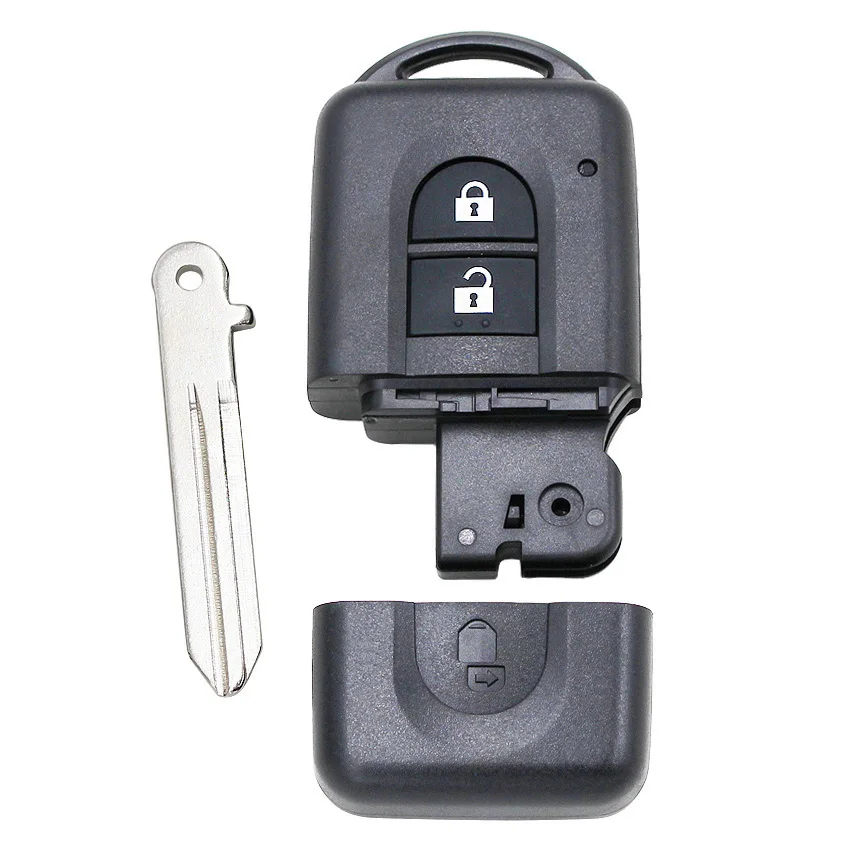 Замена дистанционного ключа оболочки чехол Fob 2 кнопки для Nissan Micra X-trail Qashqai Juke Duke Pathfinder Примечание с невырезанным ключом