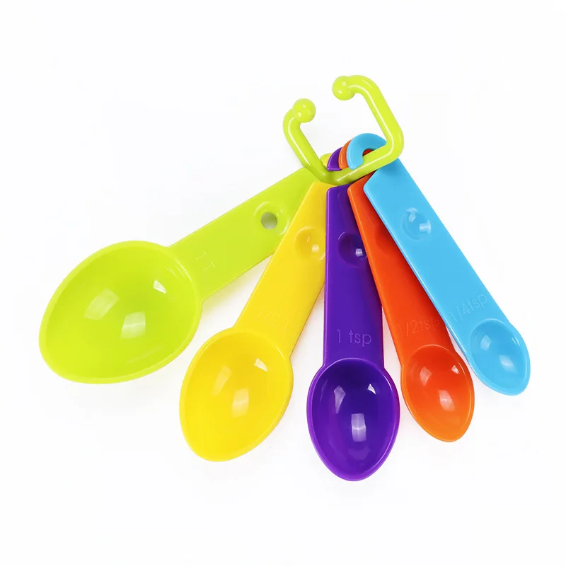 

DIY color PP plastic teaspoons set of measuring spoon a scale measure teaspoons of baking kitchen gadgets cooking tools