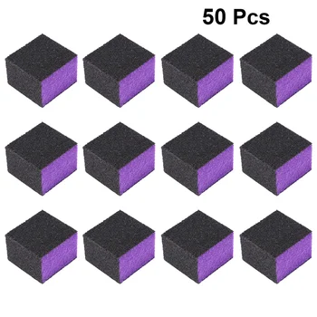 

50 pcs Nail File Blocks 3 Sides Manicure Sanding Purple Nail Polisher Grit Sponge Nail Buffer for Nail Salon