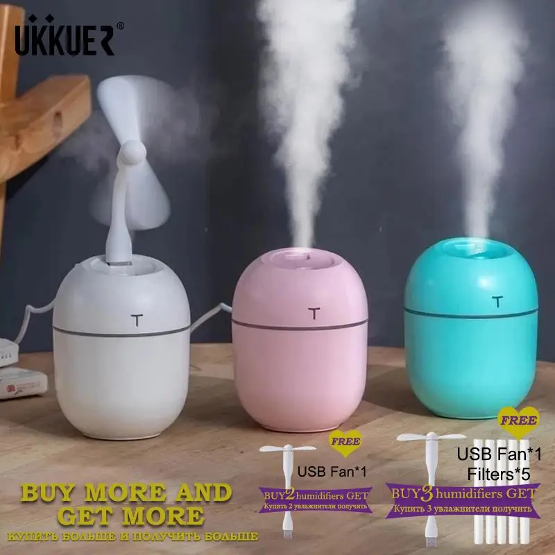 Mini Air Humidifier Ultrasonic 200ML LED Lamp USB Essential Oil Diffuser With Romantic Ligh Car Purifier Aroma Anion Mist Maker