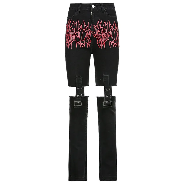 Fashion Split Jeans Women Clothes Fire 