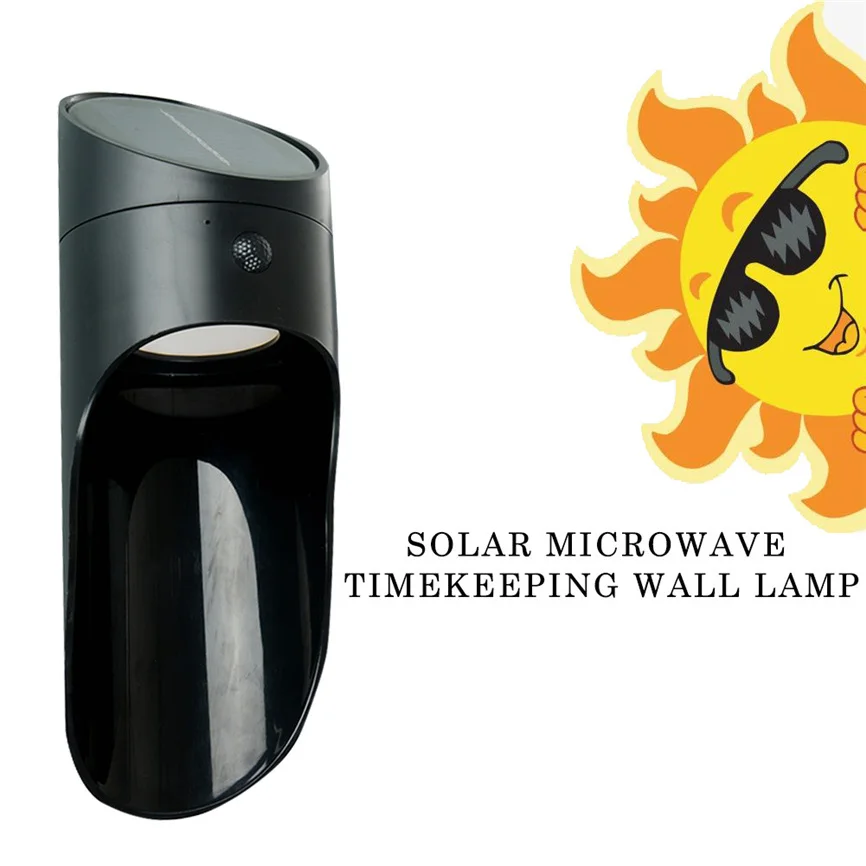 LED Solar Power Lamp Outdoor Waterproof Super Bright Lighting Garden Street Lawn porch luminaria solar panels garden wall Lamp - Испускаемый цвет: Black