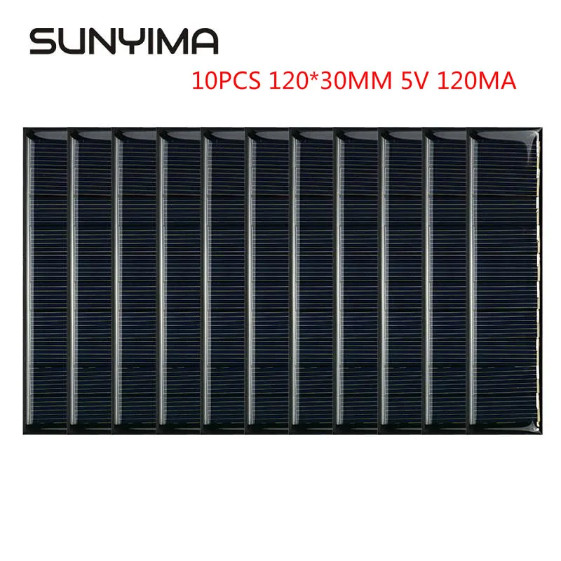 Солнечные мини-панели SUNYIMA 10 шт. 120*30 мм 5 В мА | Электроника