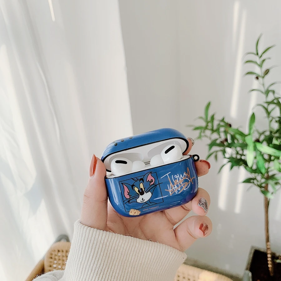 Чехол для Airpods Pro, роскошный чехол с милым рисунком из мультфильма «Джек-крыса», чехол для наушников с Bluetooth для AirPods 2 Tomcat, силиконовый чехол