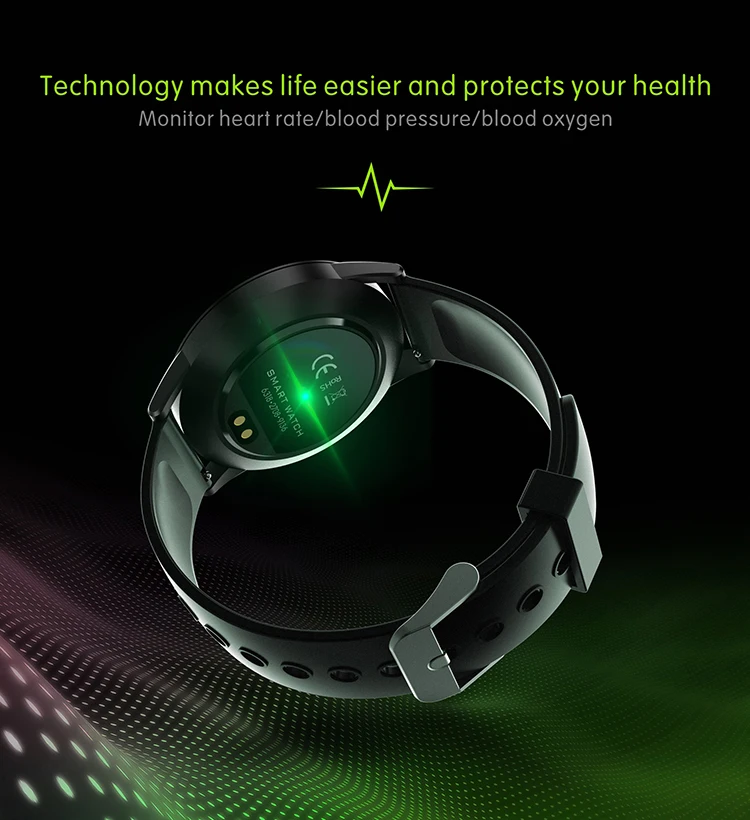 QS09 Смарт-часы Полный сенсорный экран IP67 Водонепроницаемый Спорт ЭКГ фитнес-трекер для измерения сердечного ритма сна Мониторинг крови кислородом Smartwatch