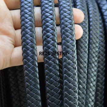 

D040 5m/lot approx 11.5*5mm black String Cord For DIY Bracelet Jewelry Craft Making Findings Wholesale genuine leather cords diy